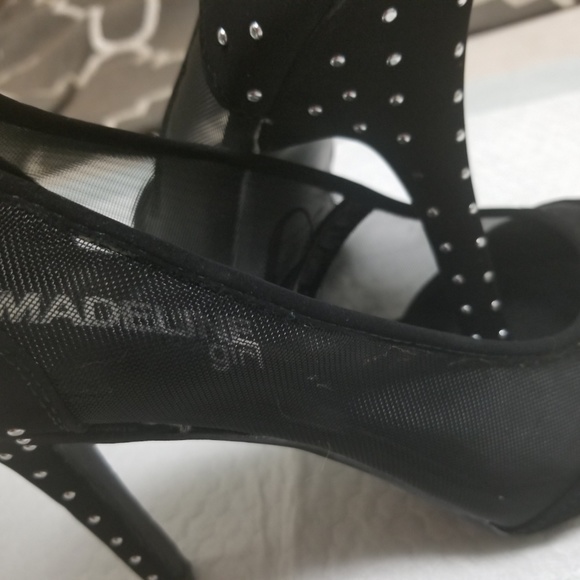 Black Madeline Girl Rhinestone suede heels - Picture 2 of 3